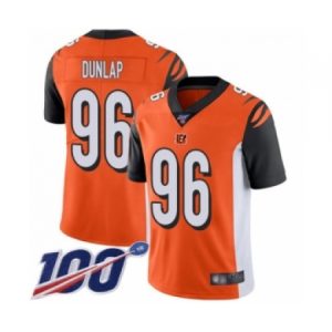 Cheap Mens Cincinnati Bengals #96 Carlos Dunlap Orange Alternate Vapor Untouchable Limited Player 100th Season Football Jersey