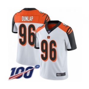 Cheap Mens Cincinnati Bengals #96 Carlos Dunlap White Vapor Untouchable Limited Player 100th Season Football Jersey