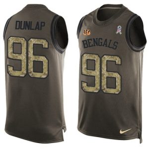 Cheap Men's Nike Cincinnati Bengals #96 Carlos Dunlap Limited Green Salute to Service Tank Top NFL Jersey