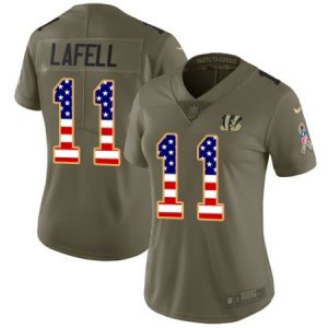 Cheap Womens Nike Cincinnati Bengals #11 Brandon LaFell Limited Olive/USA Flag 2017 Salute to Service NFL Jersey