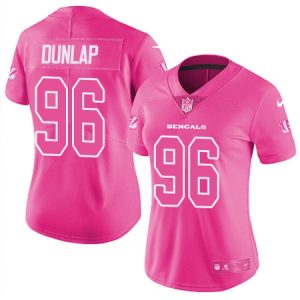 Cheap Women's Nike Cincinnati Bengals #96 Carlos Dunlap Limited Pink Rush Fashion NFL Jersey