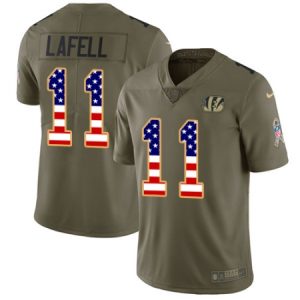 Cheap Youth Nike Cincinnati Bengals #11 Brandon LaFell Limited Olive/USA Flag 2017 Salute to Service NFL Jersey