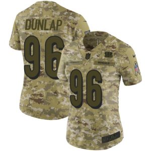 New Womens Nike Cincinnati Bengals #96 Carlos Dunlap Limited Camo 2018 Salute to Service NFL Jersey