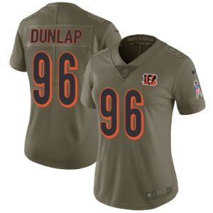 New Women's Nike Cincinnati Bengals #96 Carlos Dunlap Limited Olive 2017 Salute to Service NFL Jersey