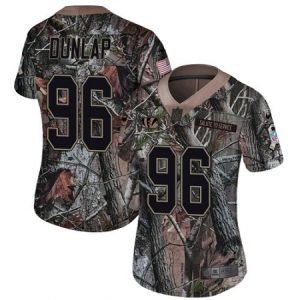 Womens Nike Cincinnati Bengals Jerseys #96 Carlos Dunlap Limited Camo Rush Realtree NFL Jersey