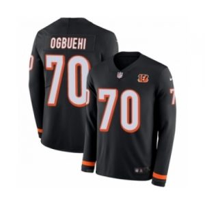 Youth Nike Cincinnati Bengals #70 Cedric Ogbuehi Limited Black Therma Long Sleeve NFL Jersey