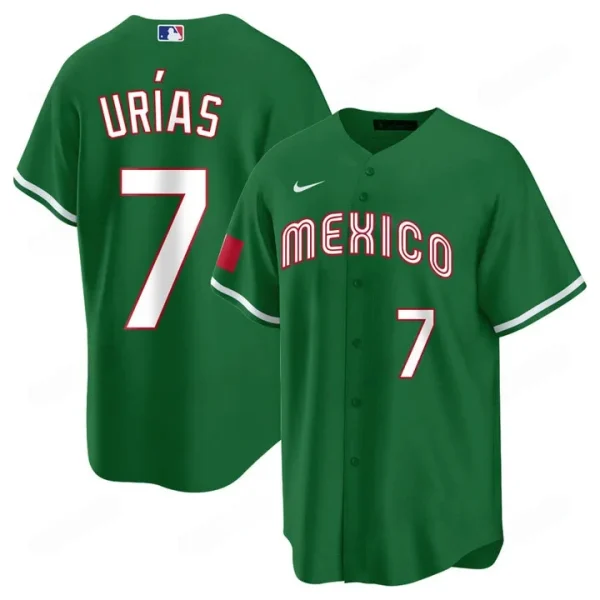 2023 Men’s Mexico Baseball World Baseball Classic Jersey Green Julio Urias 7