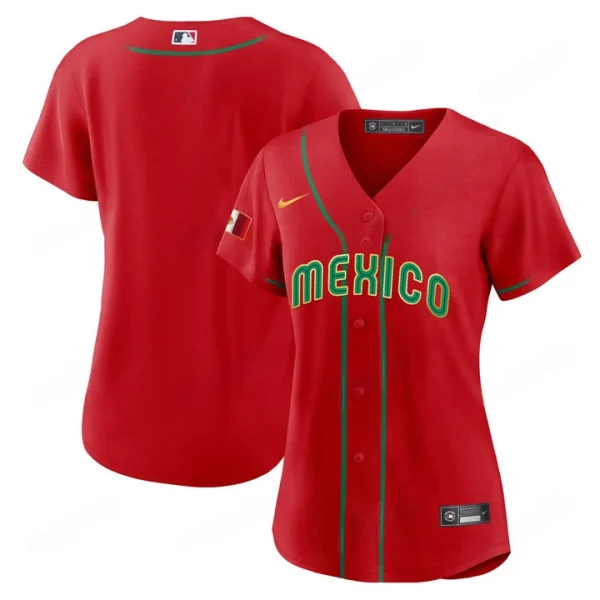 2025 WBC Mexico Baseball Jersey Red For Women Sale