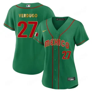 2025 Women’s WBC Mexico Baseball Jersey Green Alex Verdugo 27