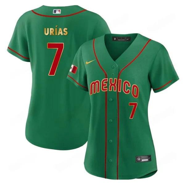 Buy Women’s WBC Mexico Baseball Jersey Green Julio Urías 7