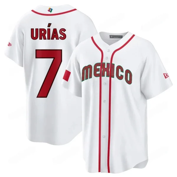 Cheap Men’s Mexico Baseball World Baseball Classic Jersey White Julio Urias 7