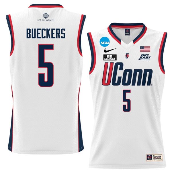 Cheap Paige Bueckers 5 UConn Huskies 2024 Women's Basketball Jersey - White, Unisex Jersey