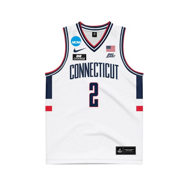 Cheap Tristen Newton 2 UConn Huskies 2024 Men's Basketball Jersey - White, Unisex Jersey - Image 2