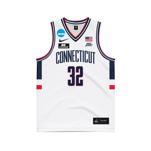 Cheap Donovan Clingan 32 UConn Huskies 2024 Men's Basketball Jersey - White, Unisex Jersey - Image 2