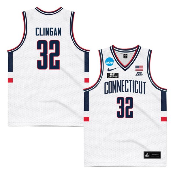 Cheap Donovan Clingan 32 UConn Huskies 2024 Men's Basketball Jersey - White, Unisex Jersey