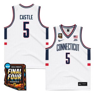 Cheap Stephon Castle 5 UConn Huskies 2024 Final Four Patch Men's Basketball Jersey - Unisex Jersey