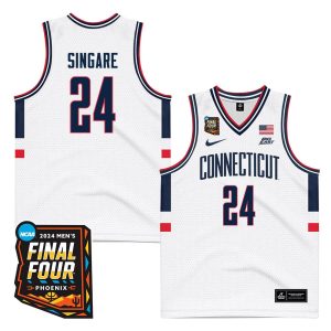 Cheap Youssouf Singare 24 UConn Huskies 2024 Final Four Patch Men's Basketball Jersey - Unisex Jersey