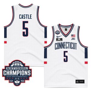 Stephon Castle 5 UConn Huskies 2024 National Champions Patch Men's Basketball - Unisex Jersey