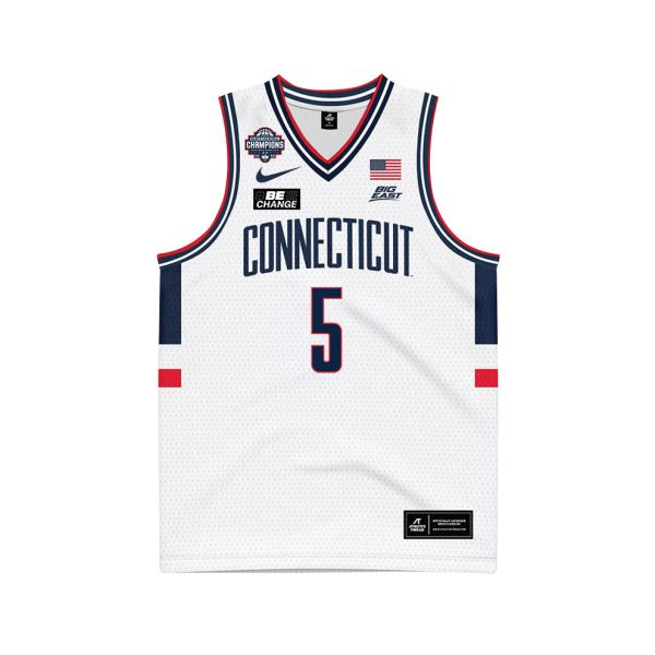 Stephon Castle 5 UConn Huskies 2024 National Champions Patch Men's Basketball - Unisex Jersey - Image 3