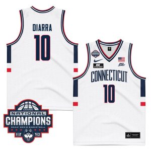 Hassan Diarra 10 UConn Huskies 2024 National Champions Patch Men's Basketball - Unisex Jersey