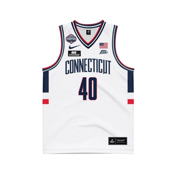 Andre Johnson Jr. 40 UConn Huskies 2024 National Champions Patch Men's Basketball - Unisex Jersey - Image 2