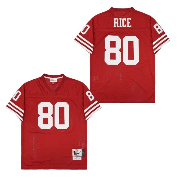 Jerry Rice 80 San Francisco 49ers Throwback Men NFL Jersey - Red