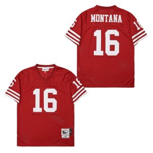 Joe Montana 16 San Francisco 49ers Throwback Red Men Jersey