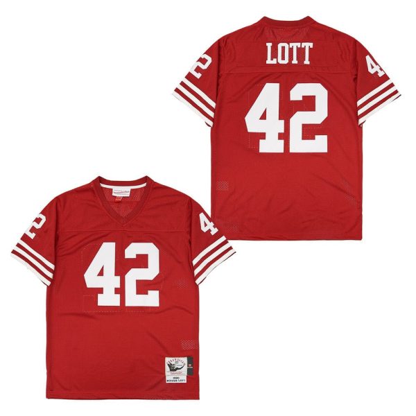 Ronnie Lott 42 San Francisco 49ers Throwback Red Men Jersey