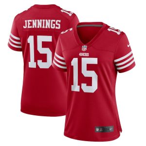 Jauan Jennings 15 San Francisco 49ers Women Game NFL Jersey Scarlet