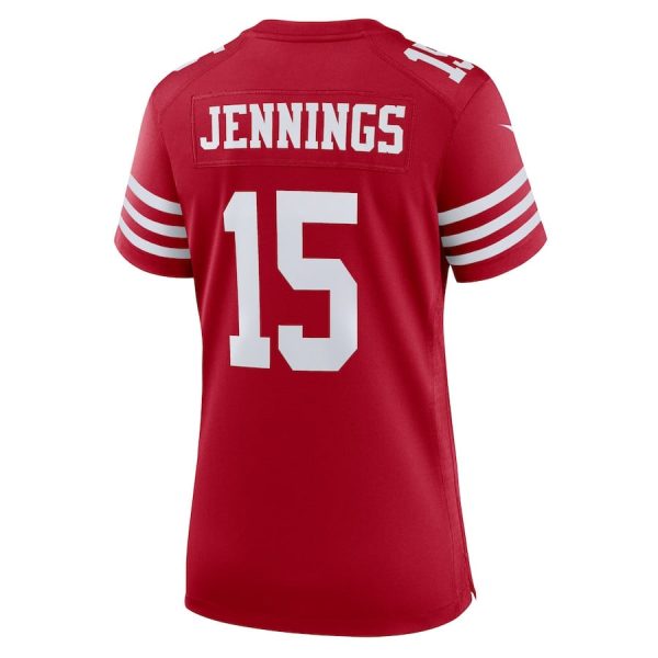 Jauan Jennings 15 San Francisco 49ers Women Game NFL Jersey Scarlet - Image 3