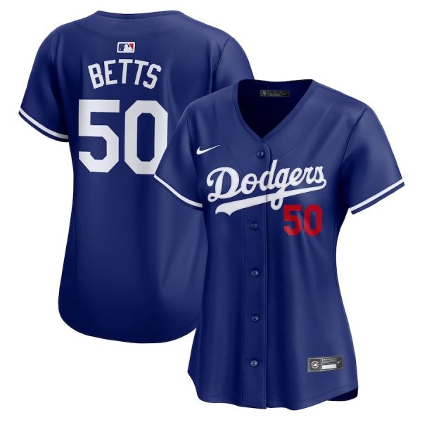 Mookie Betts 50 Los Angeles Dodgers Alternate Limited Women Jersey - Royal