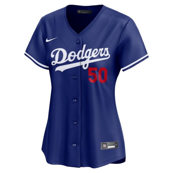 Mookie Betts 50 Los Angeles Dodgers Alternate Limited Women Jersey - Royal - Image 2