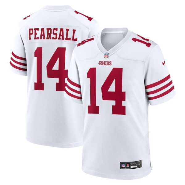 Ricky Pearsall 14 San Francisco 49ers White Game Men NFL Jersey White