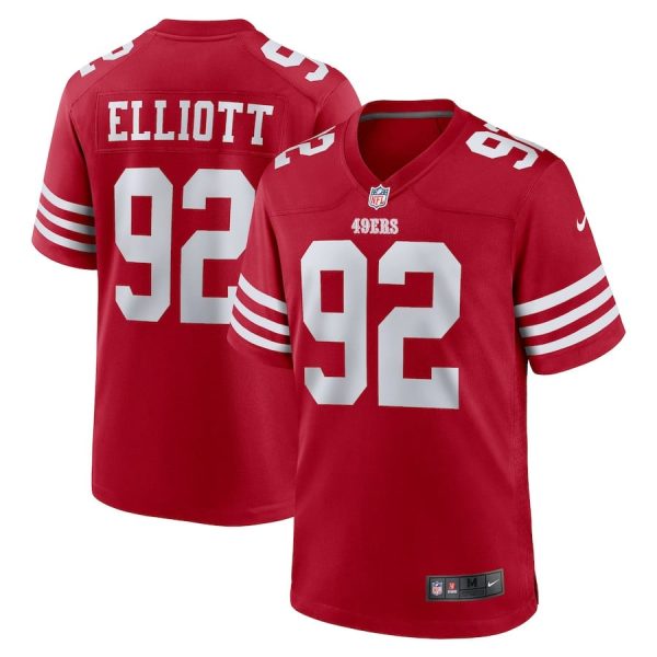 Jordan Elliott 92 San Francisco 49ers Team Game Men NFL Jersey Scarlet