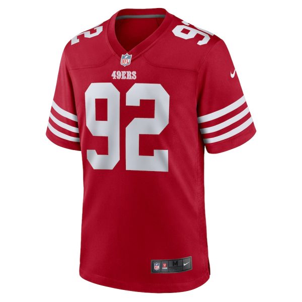 Jordan Elliott 92 San Francisco 49ers Team Game Men NFL Jersey Scarlet - Image 2