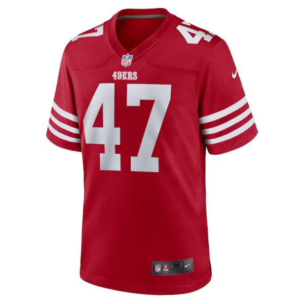 Ezekiel Turner 47 San Francisco 49ers Team Game Men NFL Jersey Scarlet - Image 2