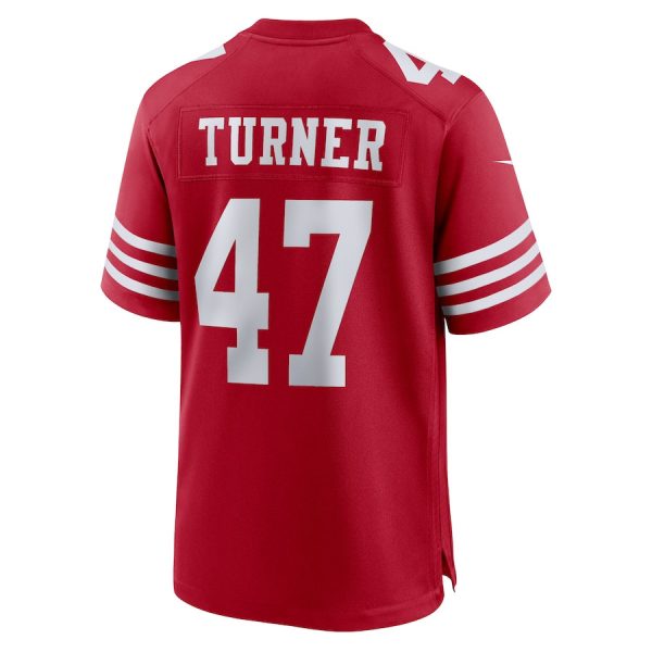 Ezekiel Turner 47 San Francisco 49ers Team Game Men NFL Jersey Scarlet - Image 3