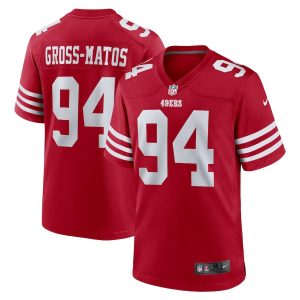 Yetur Gross-Matos 94 San Francisco 49ers Team Game Men NFL Jersey Scarlet