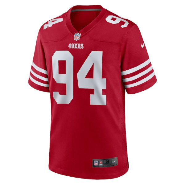 Yetur Gross-Matos 94 San Francisco 49ers Team Game Men NFL Jersey Scarlet - Image 3