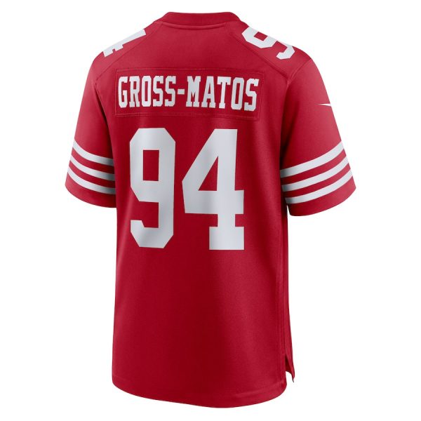 Yetur Gross-Matos 94 San Francisco 49ers Team Game Men NFL Jersey Scarlet - Image 2