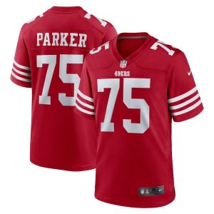 Brandon Parker 75 San Francisco 49ers Team Game Scarlet Men Jersey Sale