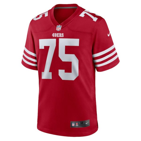 Brandon Parker 75 San Francisco 49ers Team Game Scarlet Men Jersey Sale - Image 2