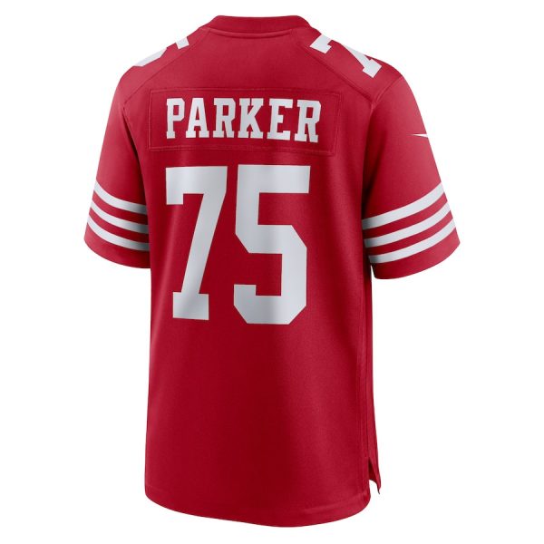 Brandon Parker 75 San Francisco 49ers Team Game Scarlet Men Jersey Sale - Image 3