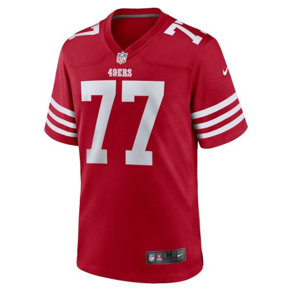 Dominick Puni 77 San Francisco 49ers Team Game Scarlet Men Jersey - Image 2