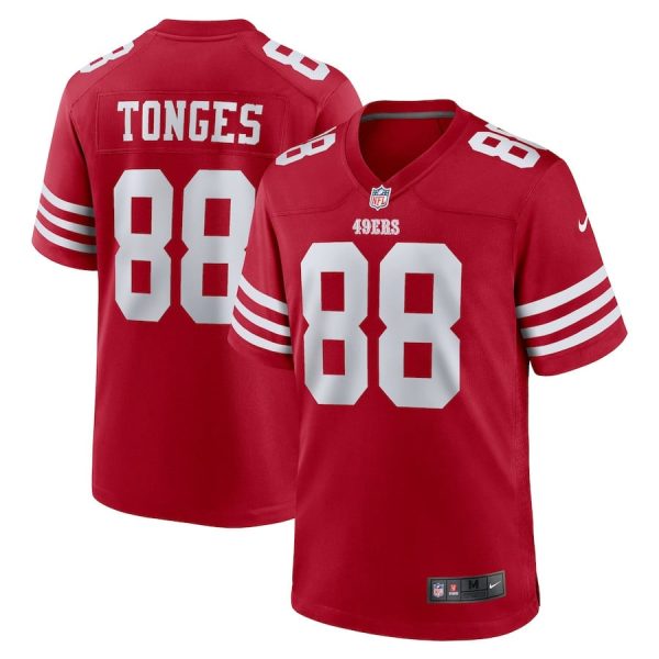 Jake Tonges 88 San Francisco 49ers Team Game Scarlet Men Jersey