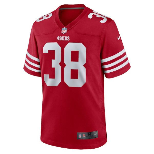 Kemon Hall 38 San Francisco 49ers Team Game Scarlet Men Jersey Sale - Image 2