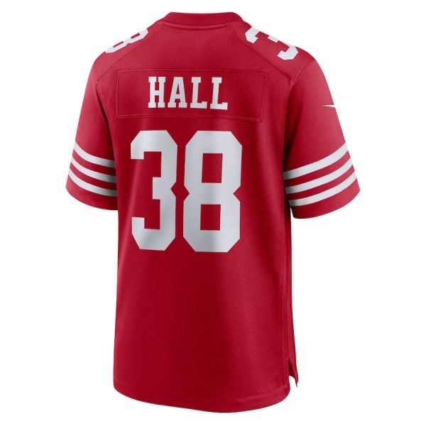 Kemon Hall 38 San Francisco 49ers Team Game Scarlet Men Jersey Sale - Image 3