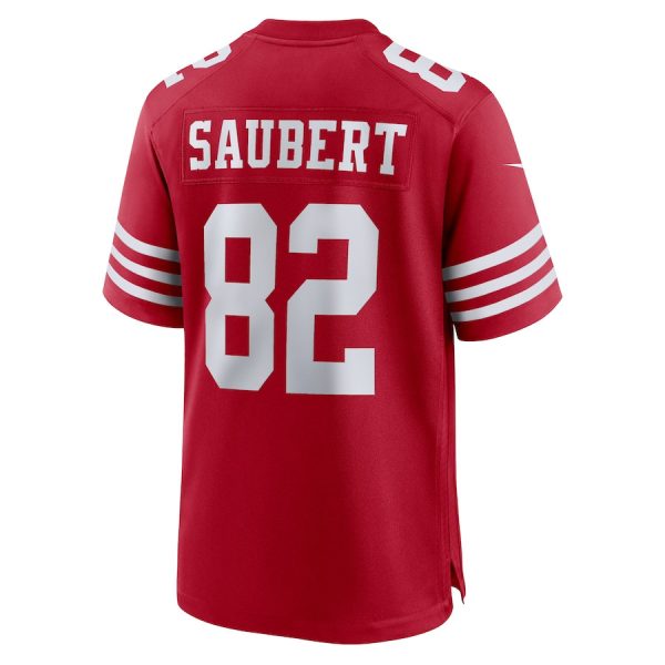 Eric Saubert 82 San Francisco 49ers Team Game Scarlet Men Jersey Sale - Image 3