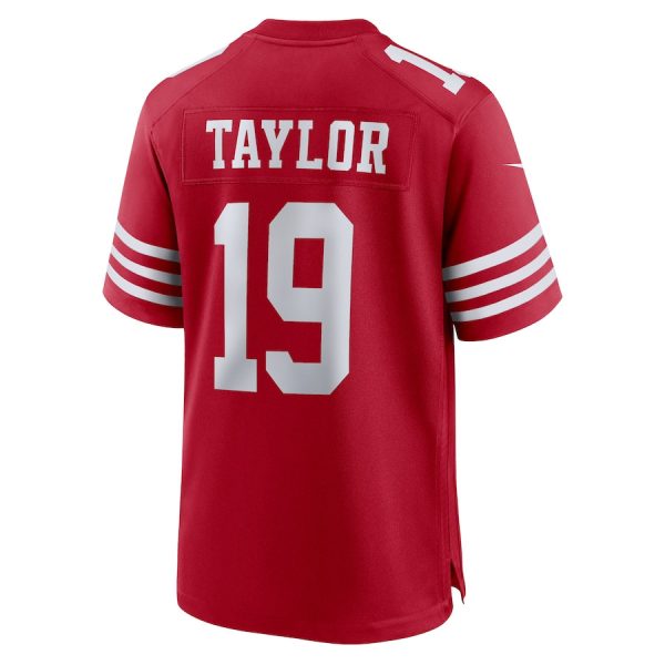 Trent Taylor 19 San Francisco 49ers Team Game Scarlet Men Jersey - Image 3