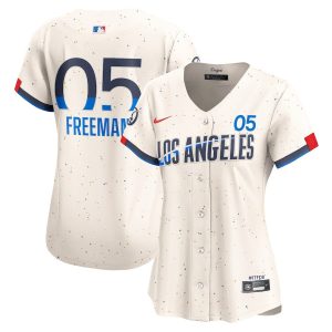 Freddie Freeman 5 Los Angeles Dodgers 2024 City Connect Limited Cream Women Jersey